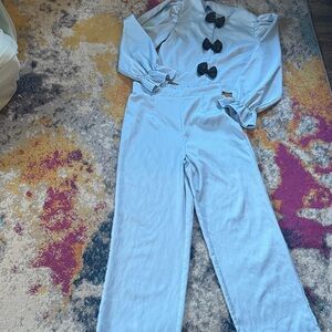Light Blue 2 piece set with Black Bow Accents